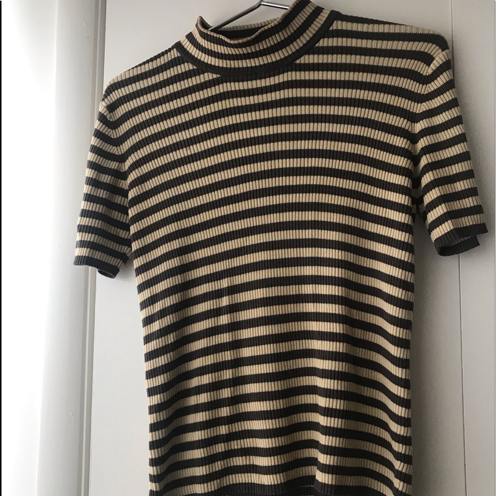 Silk mock neck tee